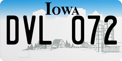 IA license plate DVL072