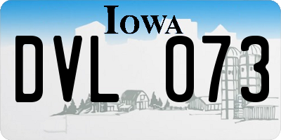 IA license plate DVL073
