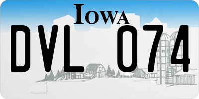 IA license plate DVL074