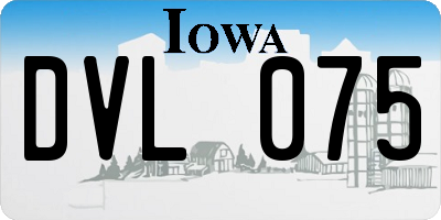 IA license plate DVL075