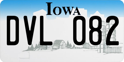 IA license plate DVL082