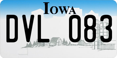 IA license plate DVL083