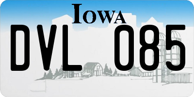 IA license plate DVL085