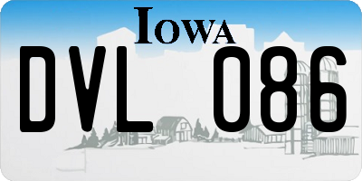 IA license plate DVL086