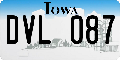 IA license plate DVL087