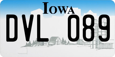 IA license plate DVL089