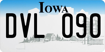 IA license plate DVL090