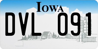 IA license plate DVL091