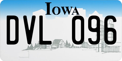 IA license plate DVL096