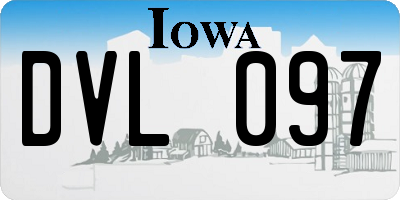 IA license plate DVL097