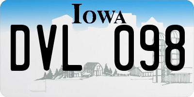 IA license plate DVL098