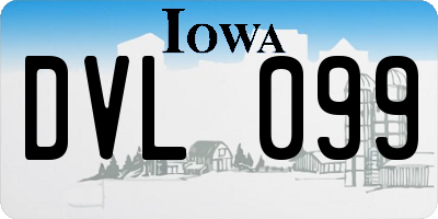 IA license plate DVL099