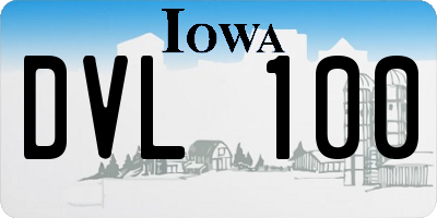 IA license plate DVL100