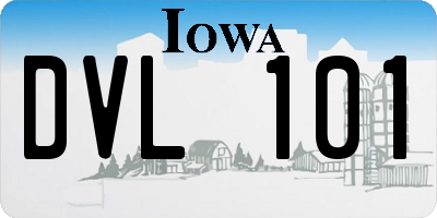 IA license plate DVL101