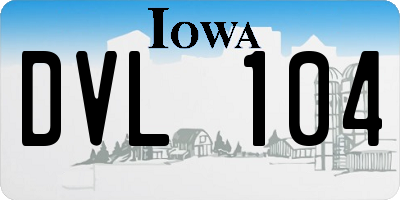 IA license plate DVL104