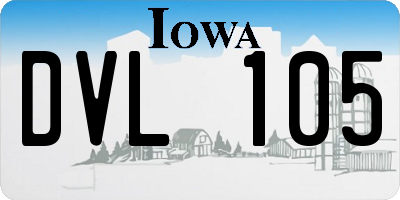 IA license plate DVL105