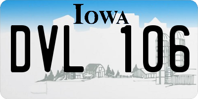 IA license plate DVL106