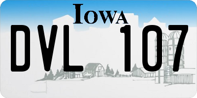 IA license plate DVL107