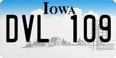 IA license plate DVL109
