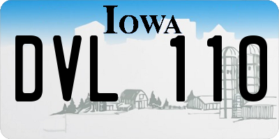 IA license plate DVL110