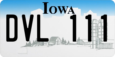 IA license plate DVL111