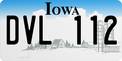 IA license plate DVL112