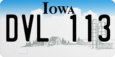 IA license plate DVL113