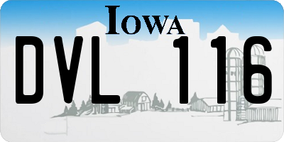 IA license plate DVL116