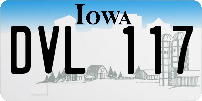 IA license plate DVL117