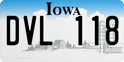 IA license plate DVL118