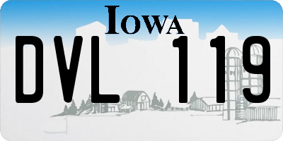 IA license plate DVL119