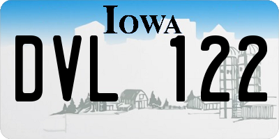 IA license plate DVL122