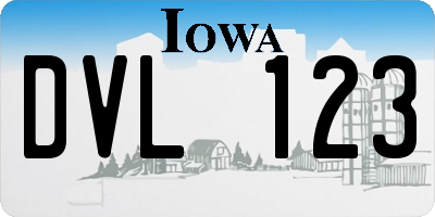IA license plate DVL123