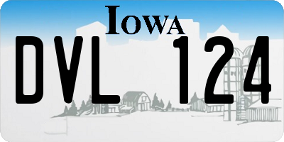IA license plate DVL124