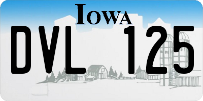 IA license plate DVL125