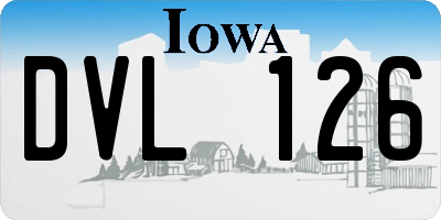 IA license plate DVL126