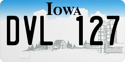 IA license plate DVL127
