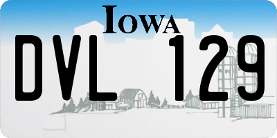IA license plate DVL129