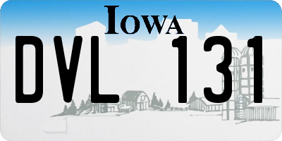 IA license plate DVL131