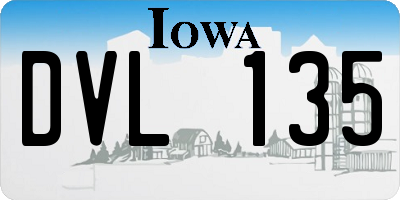 IA license plate DVL135