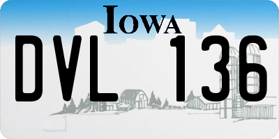 IA license plate DVL136