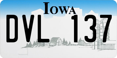 IA license plate DVL137