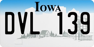 IA license plate DVL139