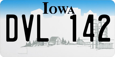 IA license plate DVL142