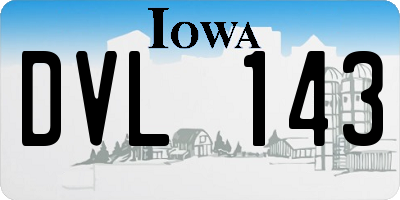 IA license plate DVL143