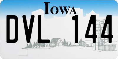 IA license plate DVL144