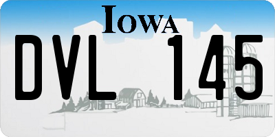 IA license plate DVL145