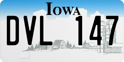 IA license plate DVL147