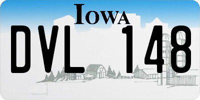 IA license plate DVL148
