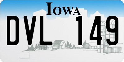 IA license plate DVL149